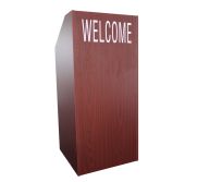 HOSTESS-STATION Podium, Mahogany, 21"x20"x46", Assembled HOSTESS-STATION