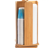Cal Mil Plastics 378-60 Cup/Lid Dispenser Revolving Bamboo CALI-378-60