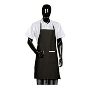 Hilite Full-Size Bib Apron 28" x 34" W/ Two Pockets; Fixed Neck, black HILIU-800P2BK