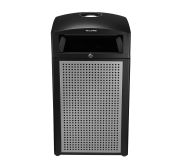 Alpine 472-40-SIL All Weather Trash Container, 40 Gal., 21" X 21" X 41-1/3"h, With Stainless Steel Ashtray, ALPI-472-40-SIL