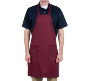 Update International BAP-BU Apron Full Bib Burgundy APRON-BIB-BGDY