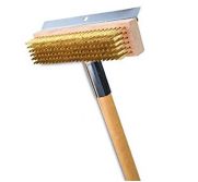 The Malish Corporation POB-ACT Brush (For Pizza Oven) Wood Handle/Gold Wire Brush BBI-POB