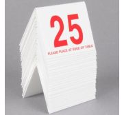 Cal Mil Plastics 234 Number Tents 1-25 Red Color CALI-234