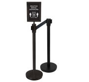 Winco WINC-CGS-SET Stanchion Set, Sign Holder and 2 34" Black Iron Posts WINC-CGS-SETA