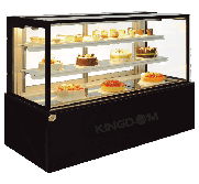 Kingdom ZW-C-141F-BBS Bakery Showcase 4' 3-Tier, 47.24", Black Brush S/S Finish KING-ZW-C-141F-BBS