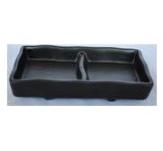 Kitchen Melamine Inc. LJP6005 Sauce Dish Twin 3.25`` X 5`` Black 12/96 KMI-LJP6005