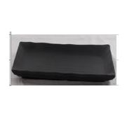 Kitchen Melamine Inc. WKP105 Rect Plate 10.5``x4.5`` Black 12/72 KMI-WKP105