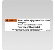 Koala Kare 375 Warning Label For Koala High Chair KOAK-375