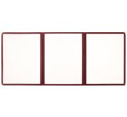 Winco PMCT-9U Plastic Menu Cover, Triple Fold, Burgundy, Holds 8-1/2" X 11" Paper, MENU-TRPL-BG