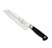 Mercer M20707 Santoku Knife, 7", Granton Edge, Black Non-Slip Santoprene® Handle, Nsf MERCE-M20707