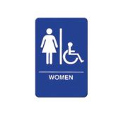 Winco SGNB-651B Sign ''women-Handicap'' (Blue) 2pss094/On0009 SIGN-ADA-W-6X9
