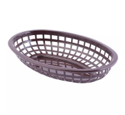 Tablecraft 1074BR Basket Plastic 9-3/8" Oval (Brown) TABL-1074BR