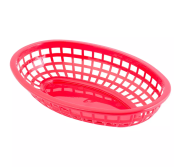 Tablecraft 1074R Basket Plastic 9-3/8" Oval (Red) TABL-1074R