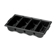 Tablecraft 1524B Cutlery Bin 4-Comp. (Black) TABL-1524B