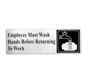 Tablecraft B22 Sign S/S "employee Must Wash Hand" TABL-B22