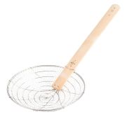 Thunder Group SLSKR012 Strainer 12" S/S (Large) Hole Bamboo Handle TARH-SLSKR012