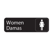 Vollrath 4567 Sign "Women/Damas" Blk TRAE-4567