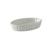 Tuxton China BWK-0602 Oval Fluted Creme Brulee (White) 12/ Cs TUXT-BWK-0602AB