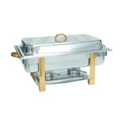 WINCO WINC-201 Chafing Dish Oblong 8 Qt Gold Accents WINC-201