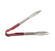 WINCO UTPH-9R Tong 9" Red Handle WINC-UTPH-9R