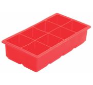 Winco ICCT-8R Ice Cube Tray 2", 8 Sq. Compartments, Silicone, Red WINC-ICCT-8R