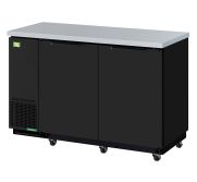 RefrigerationX XBB-3SB-N6 2-Door Back Bar Cooler (69") Solid Door, Black Vinyl Ext. REFX-XBB-3SB-N6