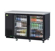 RefrigerationX XBB-2SG-N6 2-Door Back Bar Coooler (59") Glass Door, Black Vinyl Ext. REFX-XBB-2SG-N6