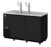 RefrigerationX XBD-2SB-N6 Two Door Beer Dispenser Black Vinyl Exterior (59") REFX-XBD-2SB-N6