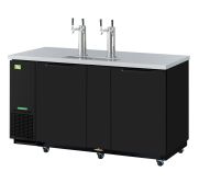 RefrigerationX XBD-3SB-N6 Two Door Beer Dispenser 3-Keg (69"), Black Vinyl Ext. REFX-XBD-3SB-N6
