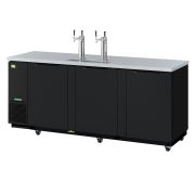 REfrigerationX XBD-4SB-N Three Door Beer Dispenser 2-Keg (90") - Black Vinyl Ext. REFX-XBD-4SB-N